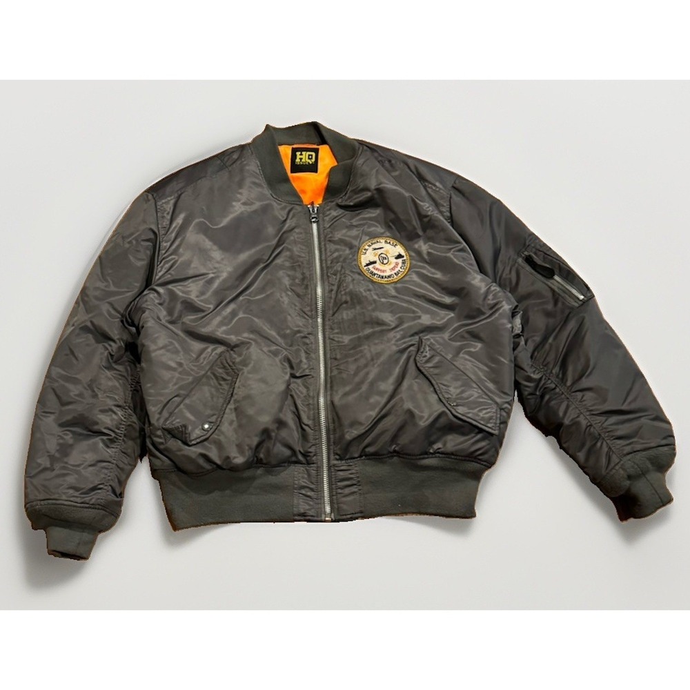 Vintage Naval Base Guantanamo Bay  Satin Bomber Jacket 2XL USN Flyers MA-1